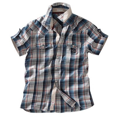 Tight shirt short-sleeved checkered RUFUS
