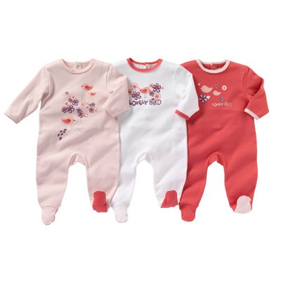 Interlock Pyjamas Lot von 3 baby girl