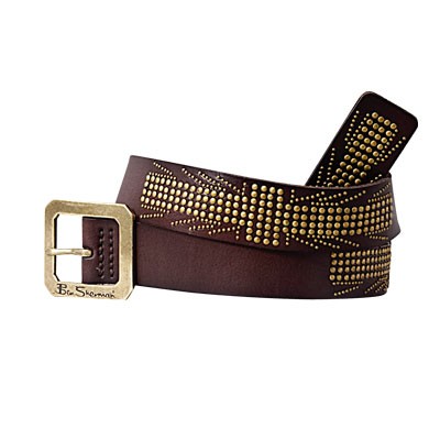 Leather belt with studs reason English flag