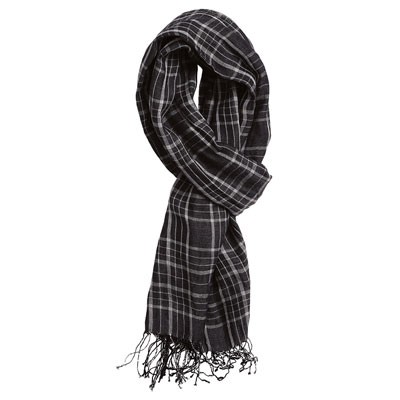 Checkered scarf cotton / linen, 2 colors