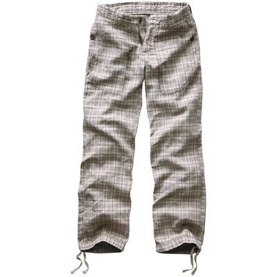 pantalóns de liño SOFT Grey Plaid